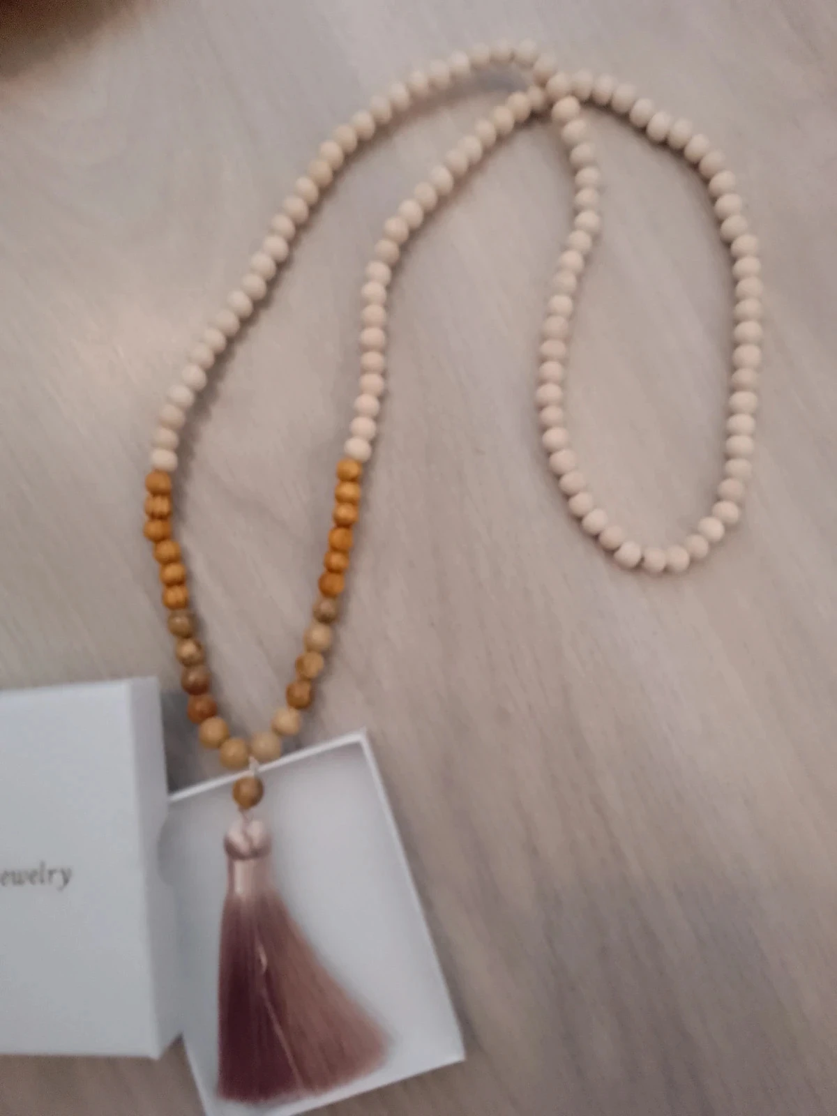 Long necklace mala with wooden beads – photo 2